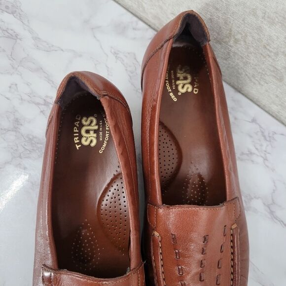 SAS Weave Slip On Loafer in Chesnut Women's Size 9.5WW extra wide - Picture 4 of 10